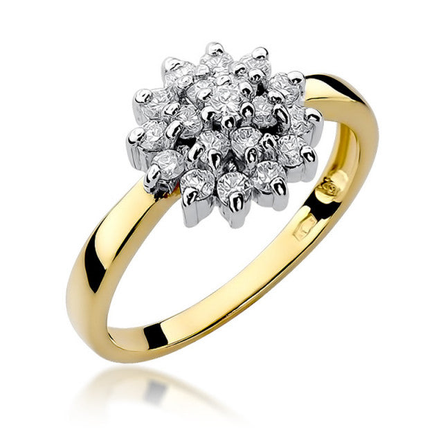 Inel Aur 14K cu Diamante Naturale 0.40 ct — Aur galben