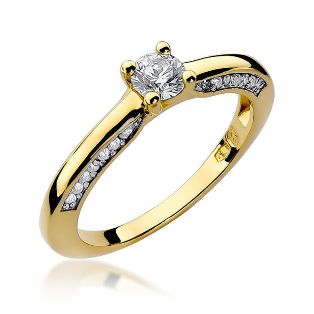 Inel Aur 14K cu Diamante Naturale 0.44 ct — Aur galben