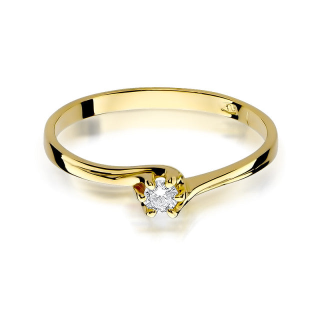 Inel Aur 14K cu Diamant Natural 0.10 ct, imaginea 2 din 10