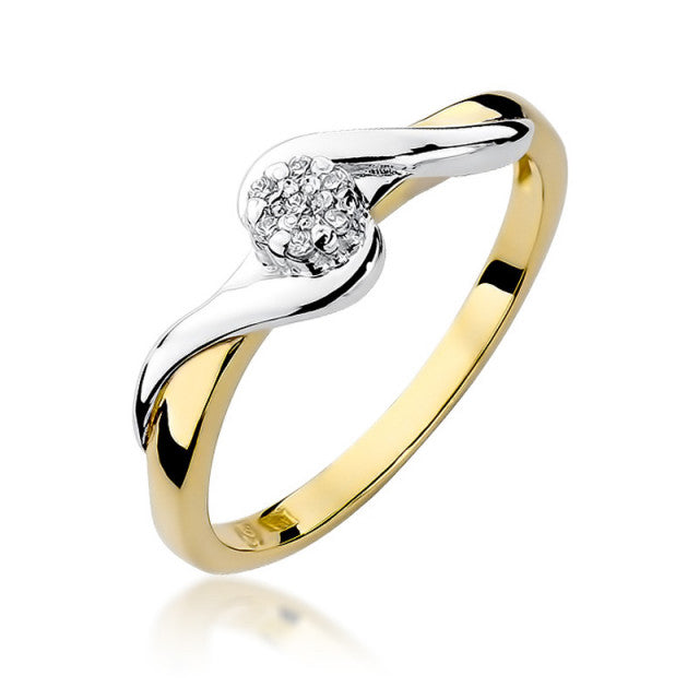 Inel Aur 14K cu Diamante Naturale 0.08 ct — Aur galben