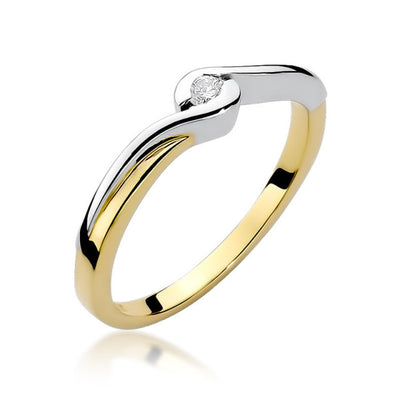 Inel Aur 14K cu Diamant Natural 0.05 ct