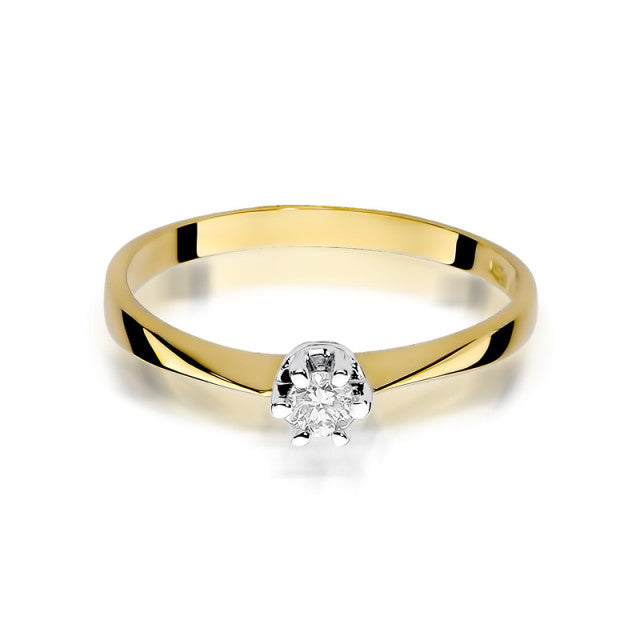 Inel Aur 14K cu Diamant Natural 0.10 ct, imaginea 2 din 11