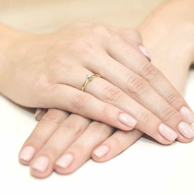 Inel Aur 14K cu Diamant Natural 0.10 ct, imaginea 7 din 11