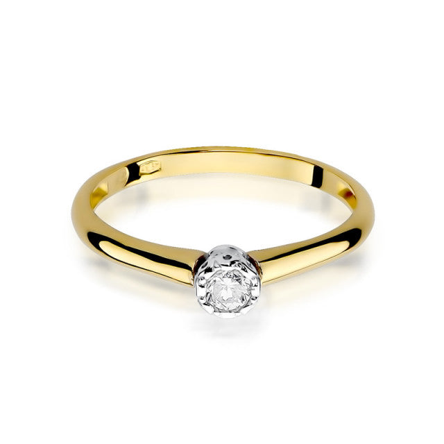 Inel Aur 14K cu Diamant Natural 0.13 ct, imaginea 2 din 10