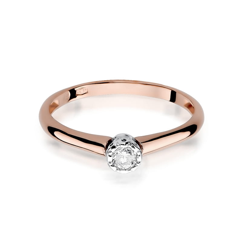 Inel Aur 14K cu Diamant Natural 0.13 ct, imaginea 9 din 10