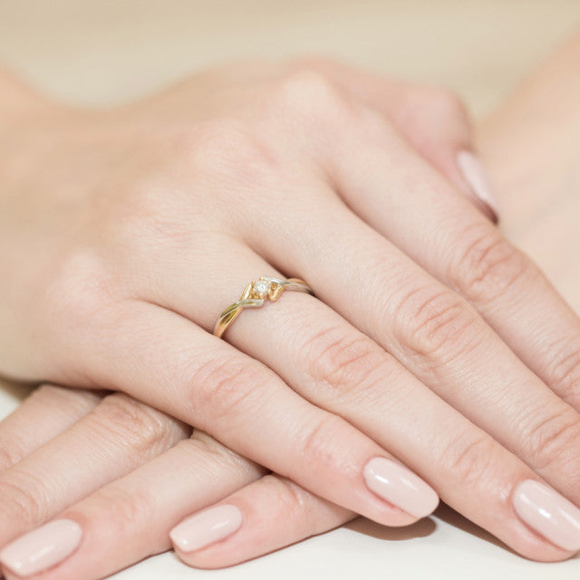 Inel Aur 14K cu Diamant Natural 0.10 ct, imaginea 7 din 11