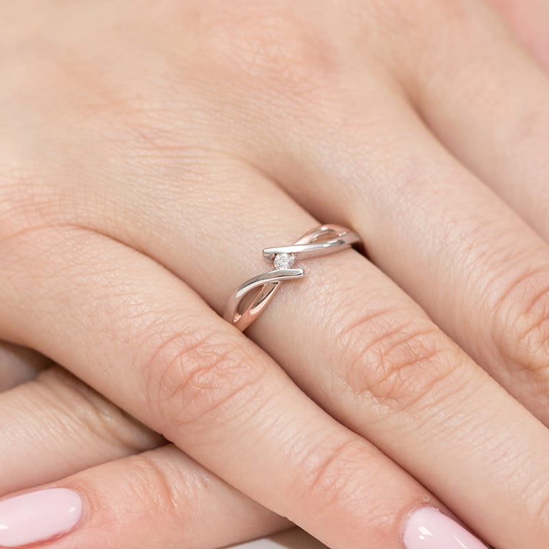 Inel Aur 14K cu Diamant Natural 0.04 ct, imaginea 11 din 11
