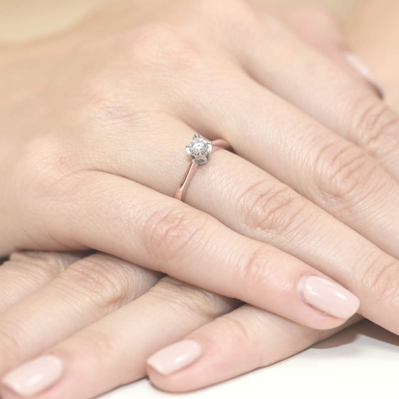 Inel Aur 14K cu Diamant Natural 0.10 ct, imaginea 11 din 11
