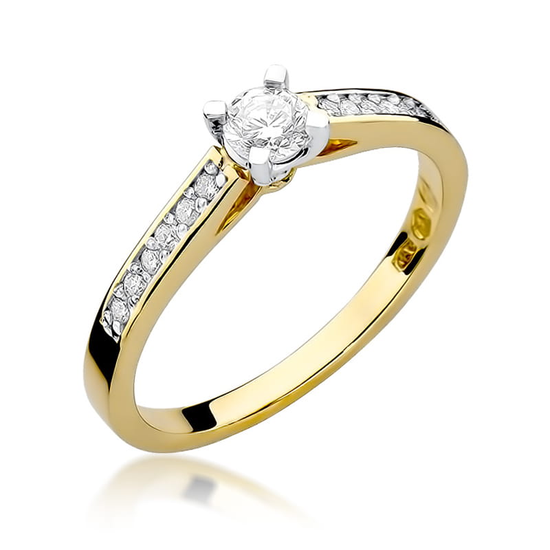 Inel Aur 14K cu Diamante Naturale 0.36 ct — Aur galben