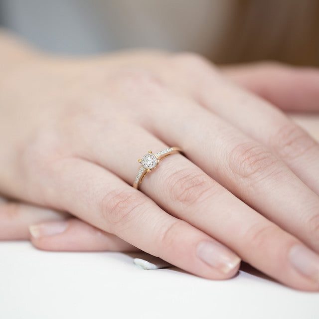 Inel Aur 14K cu Diamante Naturale 0.12 ct, imaginea 7 din 10