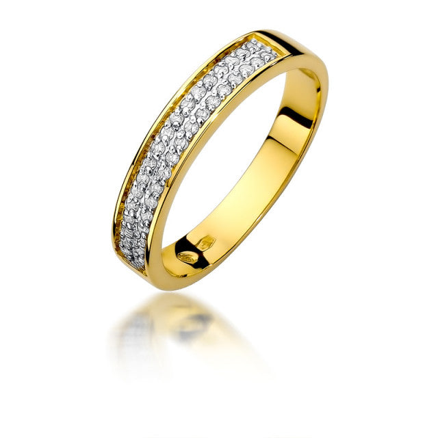 Inel Aur 14K cu Diamante Naturale 0.18 ct — Aur galben