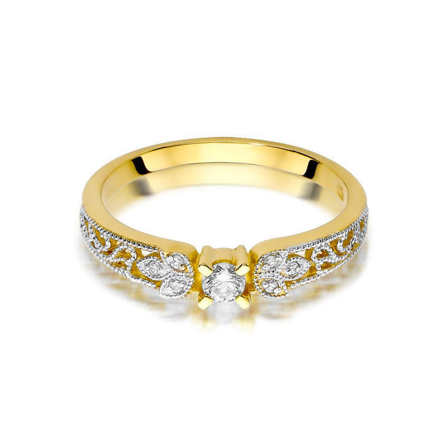 Inel Aur 14K cu Diamante Naturale 0.13 ct, imaginea 2 din 11