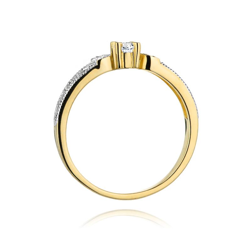 Inel Aur 14K cu Diamante Naturale 0.13 ct, imaginea 3 din 11