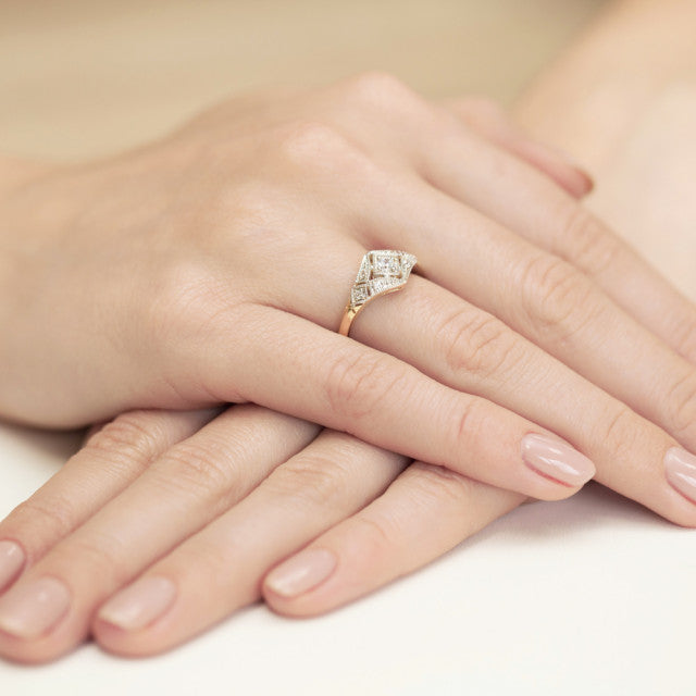 Inel Aur 14K cu Diamante Naturale 0.19 ct, imaginea 7 din 10