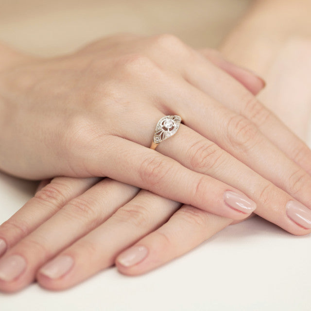 Inel Aur 14K cu Diamante Naturale 0.19 ct, imaginea 7 din 11