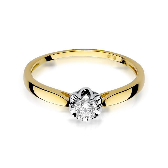 Inel Aur 14K cu Diamant Natural 0.15 ct, imaginea 2 din 11