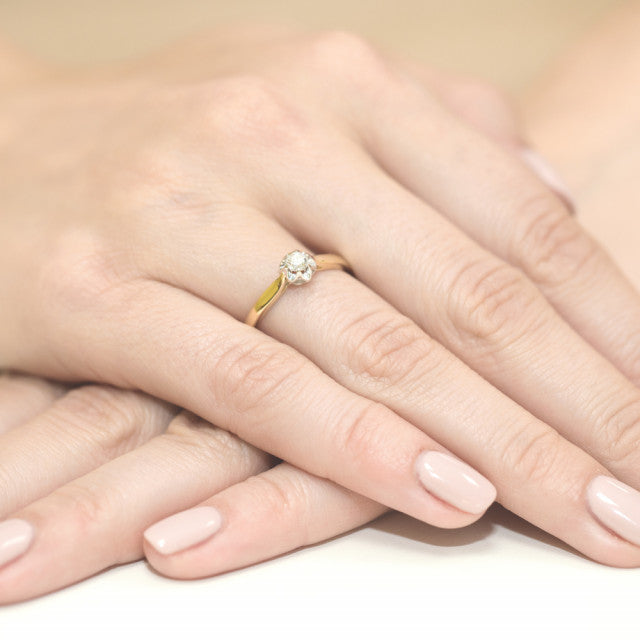 Inel Aur 14K cu Diamant Natural 0.15 ct, imaginea 7 din 11