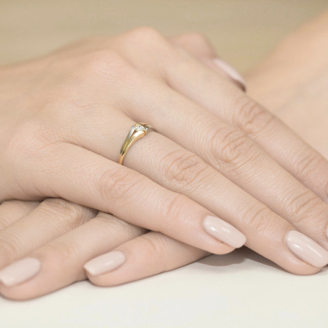 Inel Aur 14K cu Diamant Natural 0.08 ct, imaginea 7 din 11