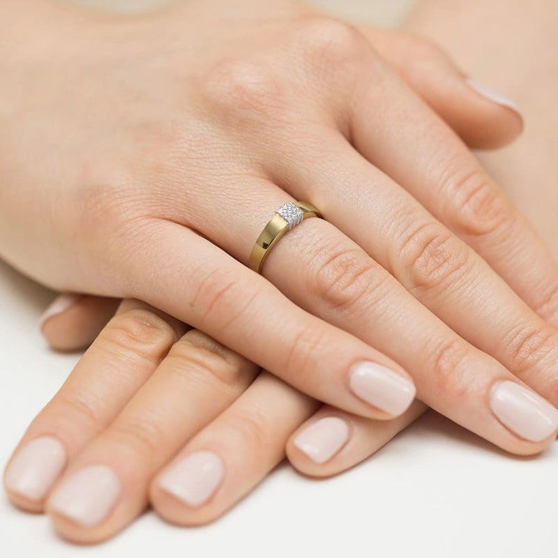 Inel Aur 14K cu Diamante Naturale 0.08 ct, imaginea 4 din 9