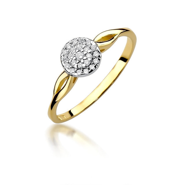 Inel Aur 14K cu Diamante Naturale 0.13 ct — Aur galben