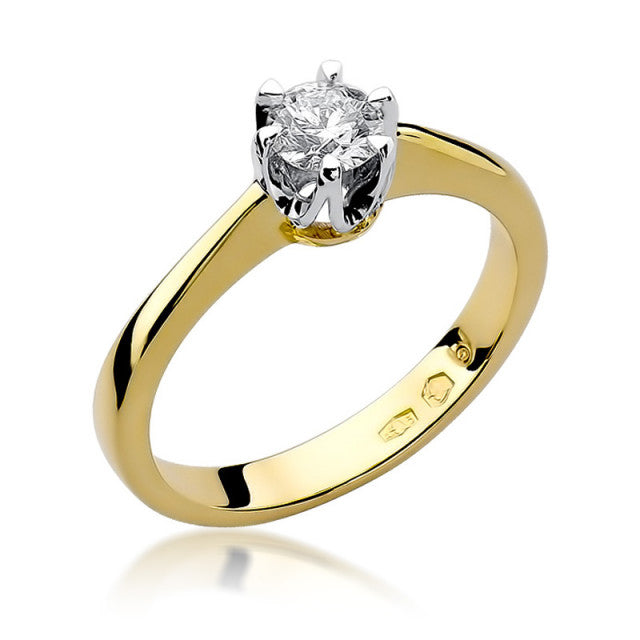 Inel Aur 14K cu Diamant Natural 0.30 ct — Aur galben