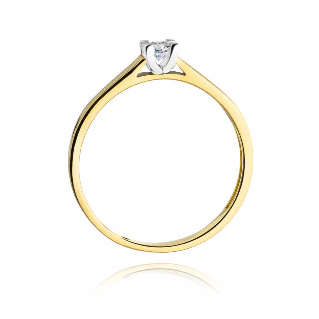 Inel Aur 14K cu Diamant Natural 0.08 ct, imaginea 3 din 11