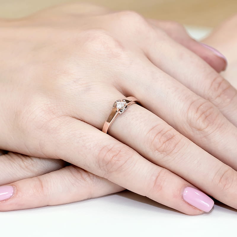 Inel Aur 14K cu Diamant Natural 0.09 ct, imaginea 11 din 11