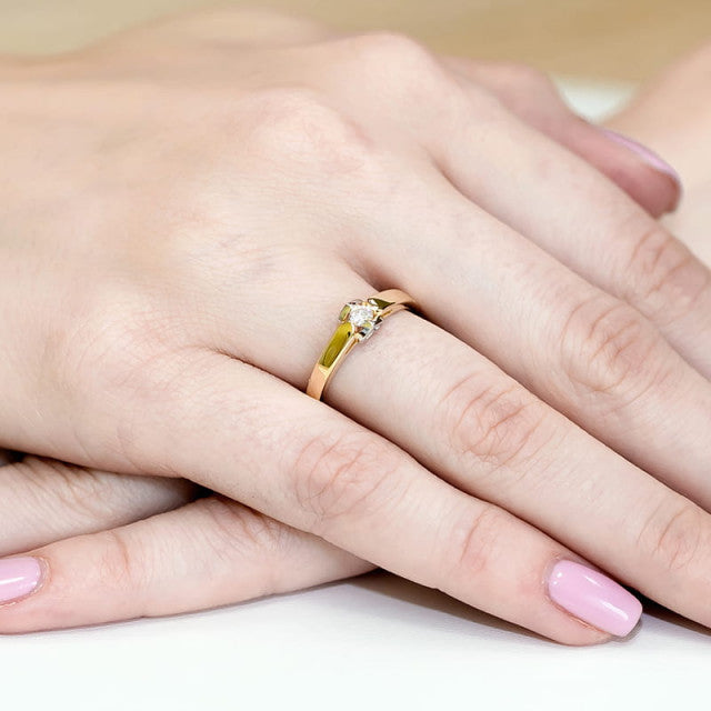 Inel Aur 14K cu Diamant Natural 0.09 ct, imaginea 7 din 11