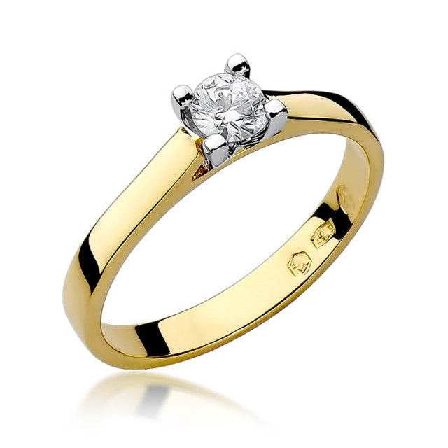Inel Aur 14K cu Diamant Natural 0.25 ct — Aur galben