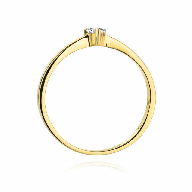 Inel Aur 14K cu Diamant Natural 0.10 ct, imaginea 3 din 11