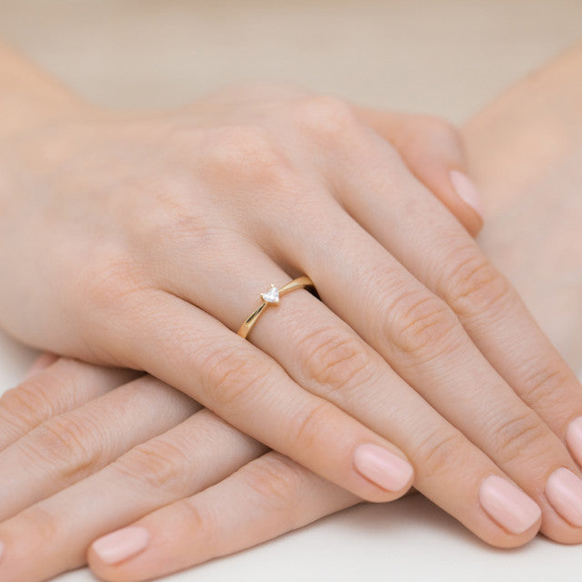 Inel Aur 14K cu Diamant Natural 0.10 ct, imaginea 7 din 11
