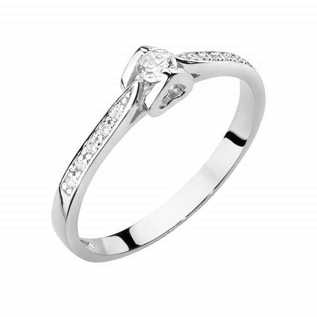 Inel Aur 14K cu Diamante Naturale 0.15 ct, imaginea 4 din 11