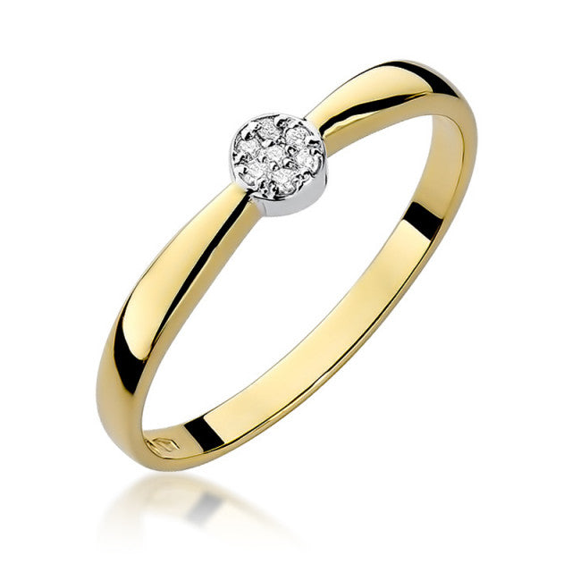 Inel Aur 14K cu Diamante Naturale 0.04 ct — Aur galben