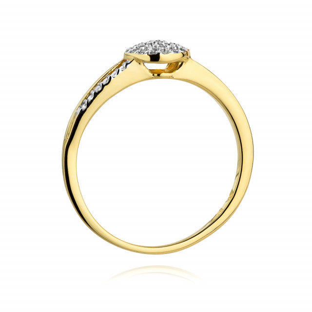 Inel Aur 14K cu Diamante Naturale 0.18 ct, imaginea 3 din 11