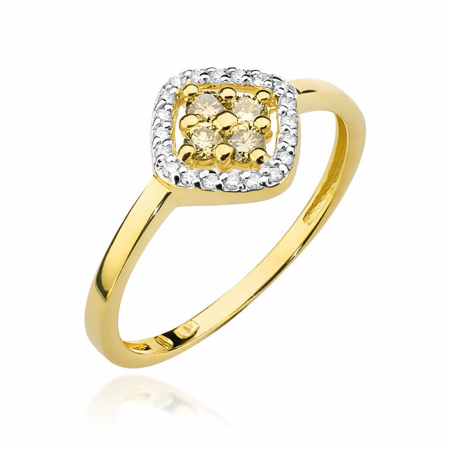 Inel Aur 14K cu Diamante Naturale 0.30 ct — Aur galben