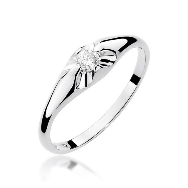 Inel Aur 14K cu Diamant Natural 0.10 ct, imaginea 4 din 11