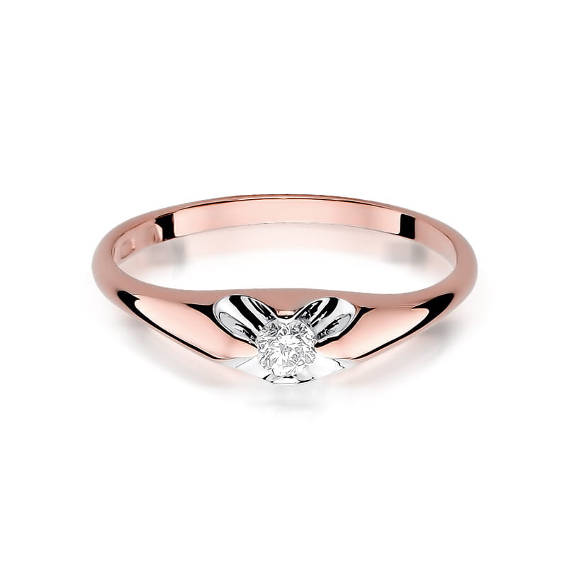 Inel Aur 14K cu Diamant Natural 0.10 ct, imaginea 9 din 11