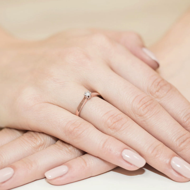 Inel Aur 14K cu Diamant Natural 0.08 ct, imaginea 11 din 11