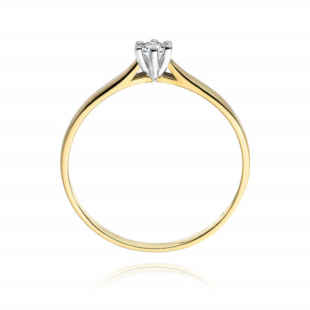 Inel Aur 14K cu Diamant Natural 0.08 ct, imaginea 3 din 11