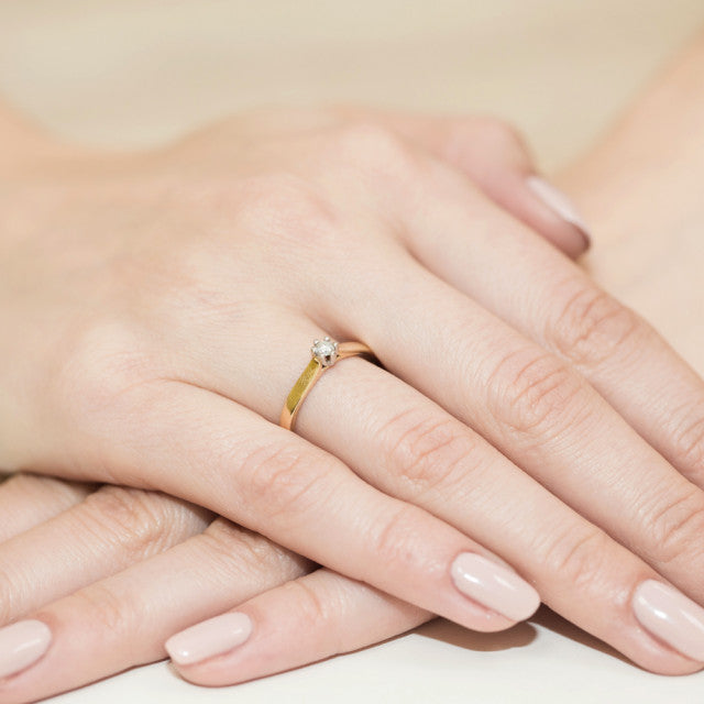 Inel Aur 14K cu Diamant Natural 0.08 ct, imaginea 7 din 11