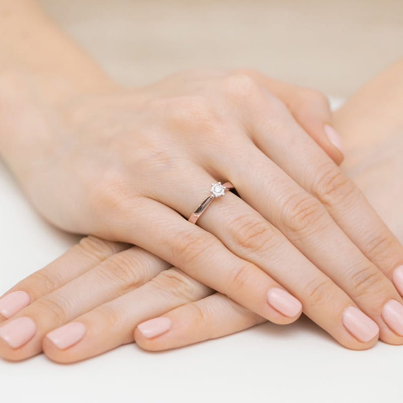 Inel Aur 14K cu Diamant Natural 0.10 ct, imaginea 11 din 11