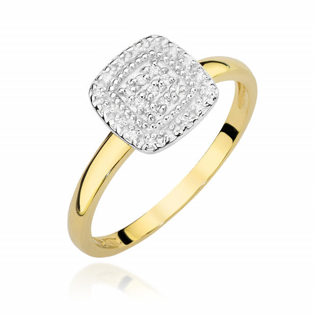 Inel Aur 14K cu Diamante Naturale 0.13 ct — Aur galben