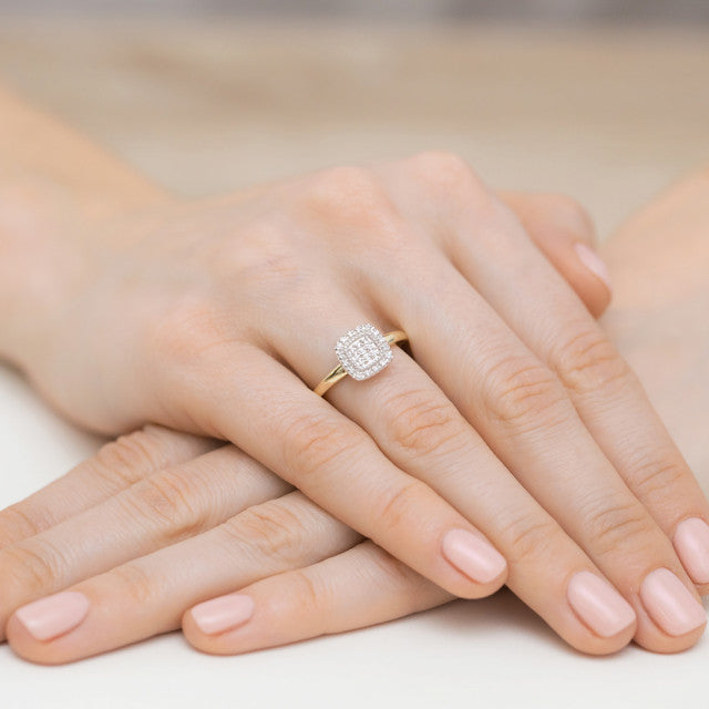 Inel Aur 14K cu Diamante Naturale 0.13 ct, imaginea 7 din 11