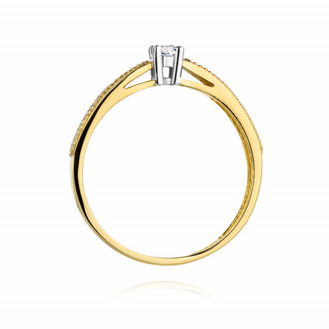 Inel Aur 14K cu Diamante Naturale 0.17 ct, imaginea 3 din 11