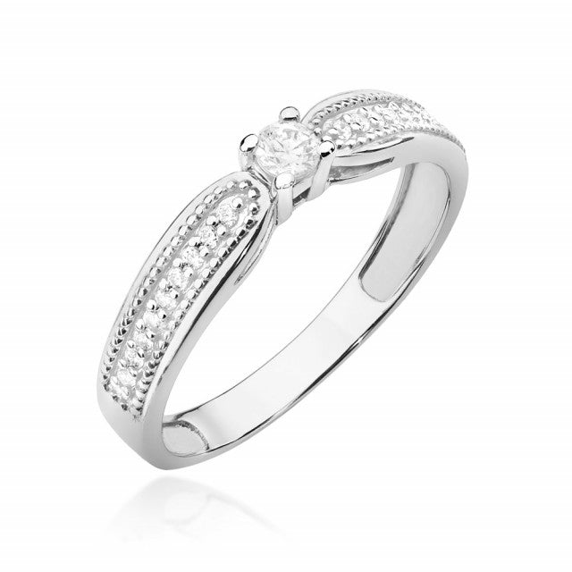 Inel Aur 14K cu Diamante Naturale 0.17 ct, imaginea 4 din 11