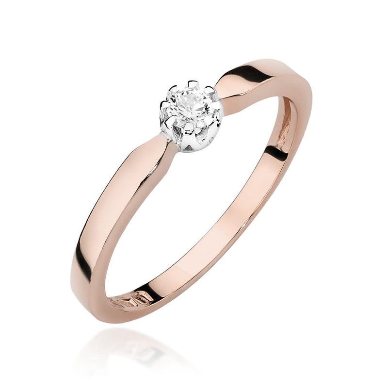 Inel Aur 14K cu Diamant Natural 0.10 ct, imaginea 8 din 11