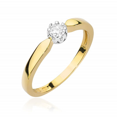 Inel Aur 14K cu Diamant Natural 0.15 ct