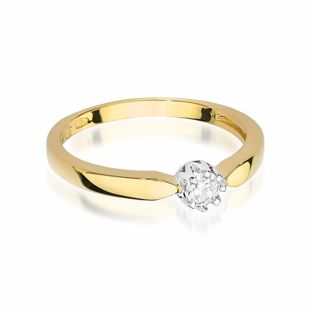 Inel Aur 14K cu Diamant Natural 0.15 ct, imaginea 2 din 11