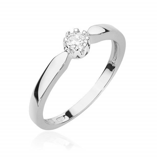 Inel Aur 14K cu Diamant Natural 0.15 ct, imaginea 4 din 11
