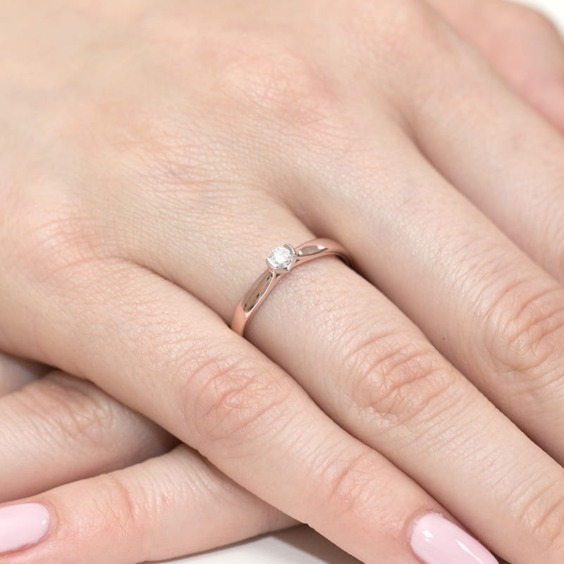 Inel Aur 14K cu Diamant Natural 0.10 ct, imaginea 11 din 11